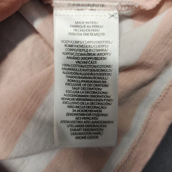 Polo Ralph Lauren Top Women XL Pink Stripe Short Sleeve V Neck Casual Preppy - Picture 9 of 10